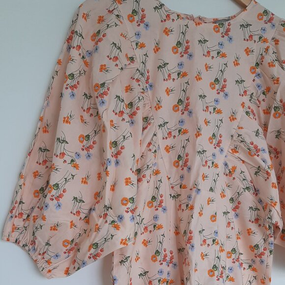 ASOS - Bishop Sleeves Print Dress - Size 10 - Picture 3 of 6